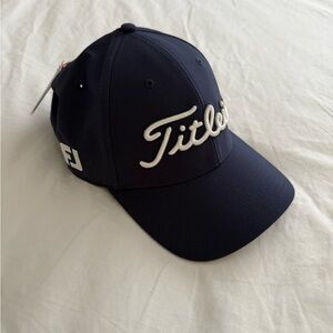 Titleist Tour Performance Golf Hat Cap Navy Blue Script SnapBack Performance